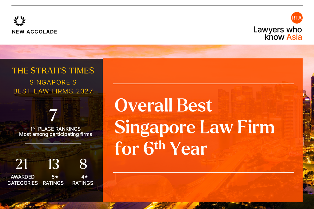 Rajah & Tann is overall Best Law Firm in Singapore in The Straits Times Best Law Firms 2027 survey